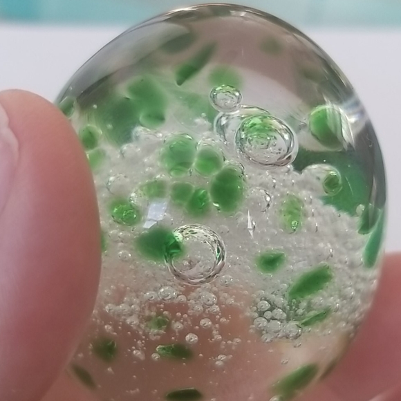 Vintage Handbown Glass Egg Paper Weight - Picture 2 of 2